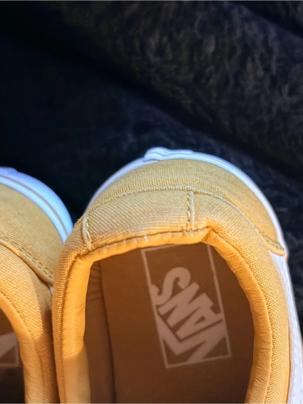 Vans Yellow Canvas Low-Top Sneakers with White Stripe